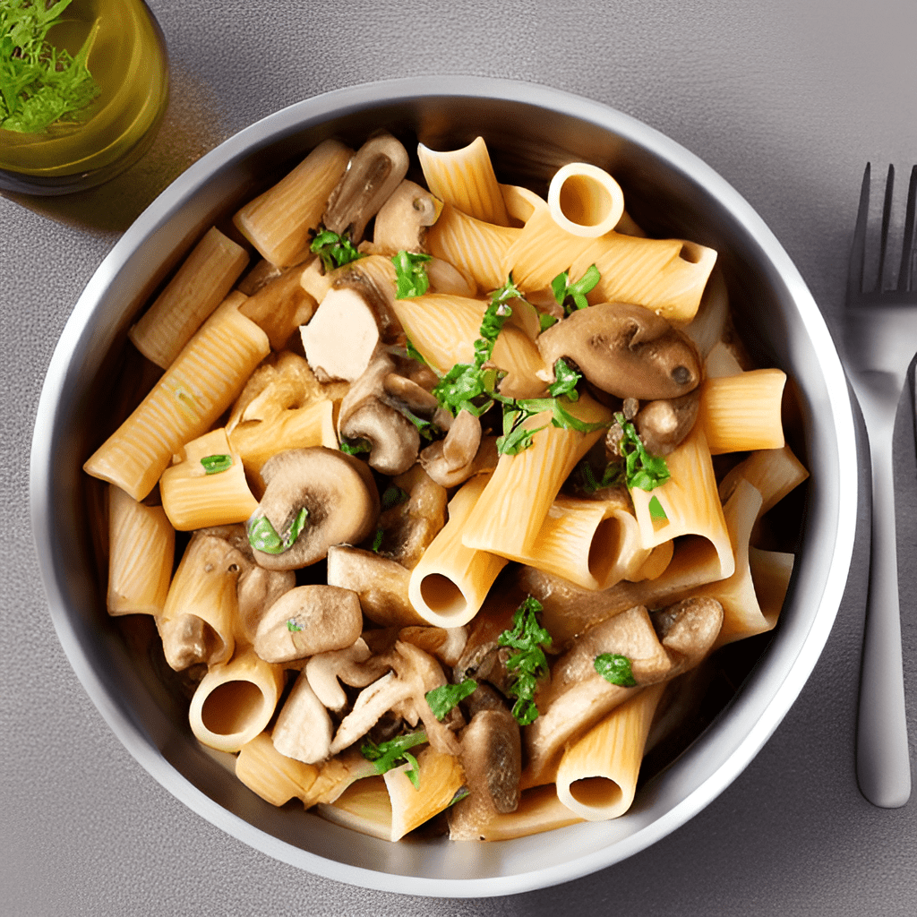 Rigatoni with chicken and mushrooms