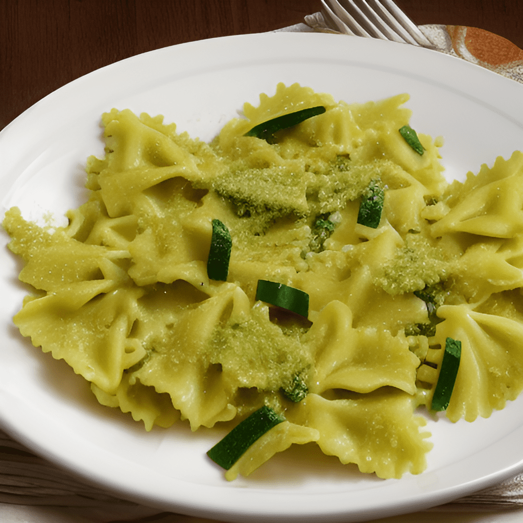 Farfalle with zucchini and pesto